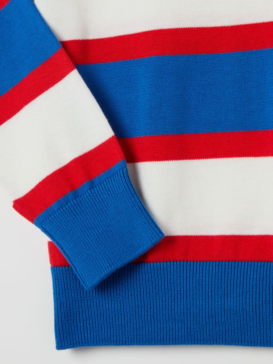 Cotton pullover with striped pattern_3
