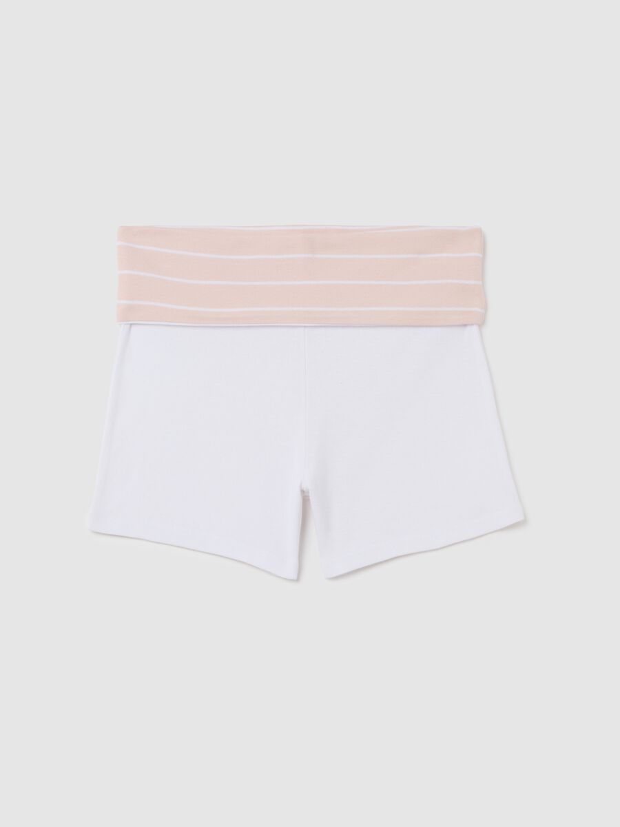 Women's multicolour pure cotton slim fit shorts with cuffs_4