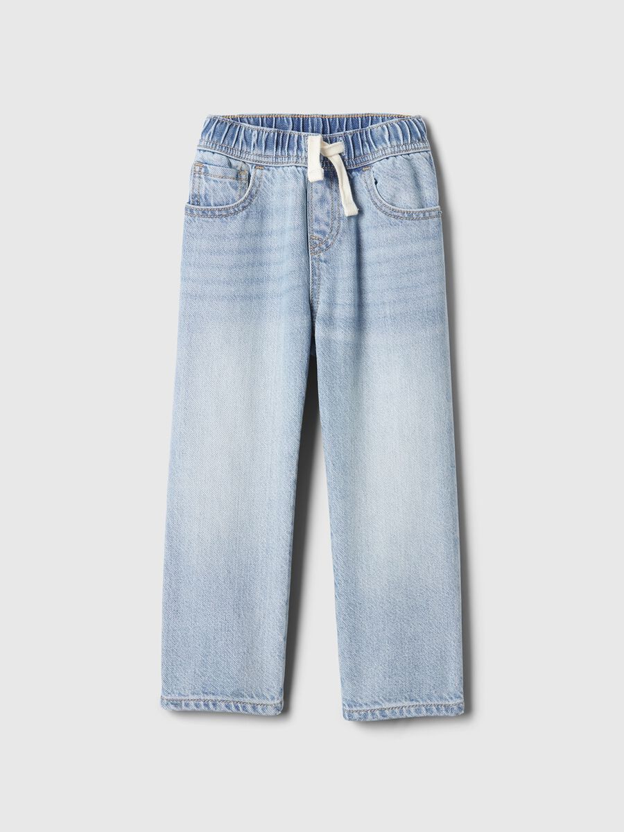 Baggy-fit jeans with five pockets and drawstring_0