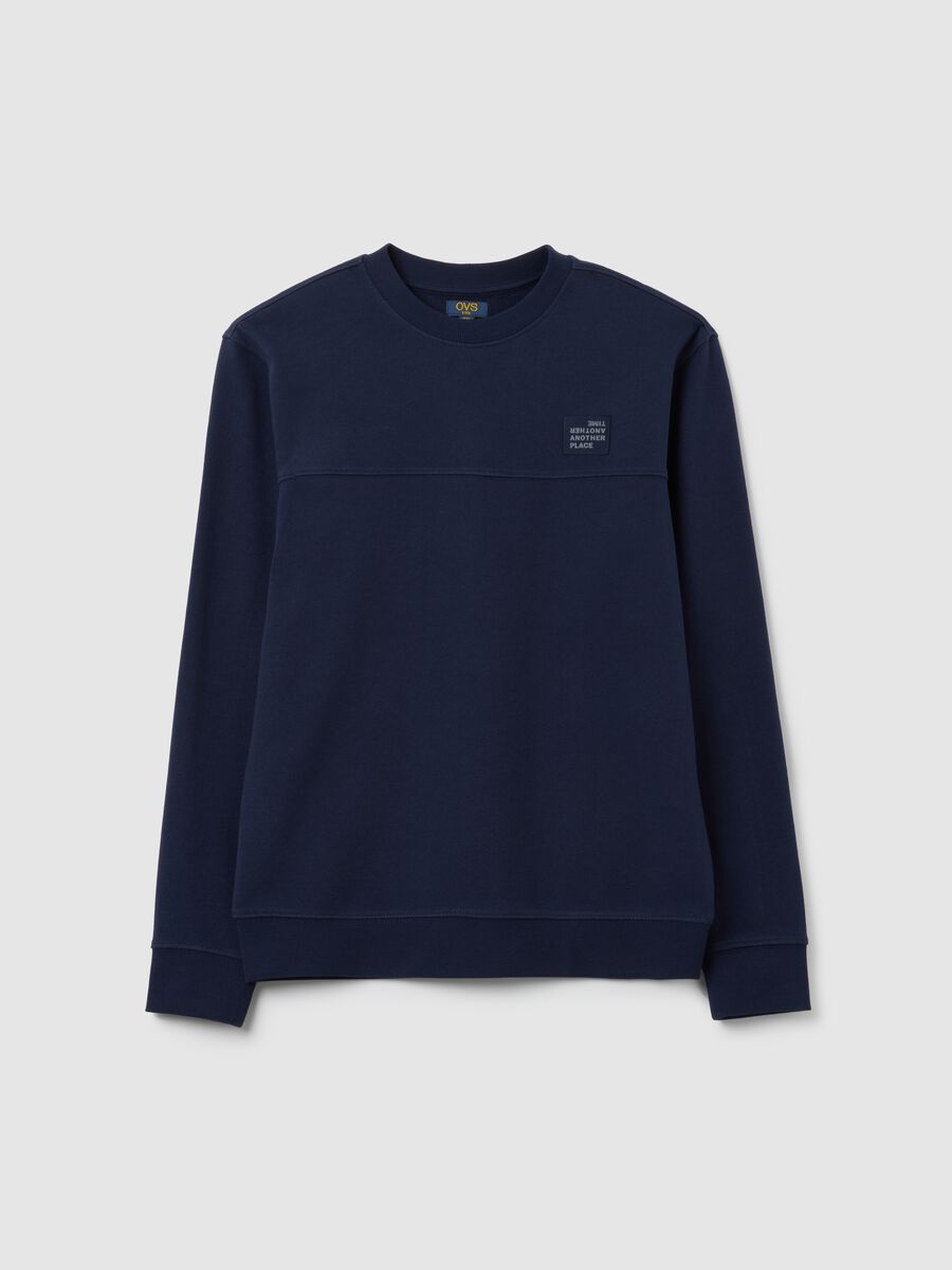 Boys' pure cotton blue relaxed fit sweatshirt_0