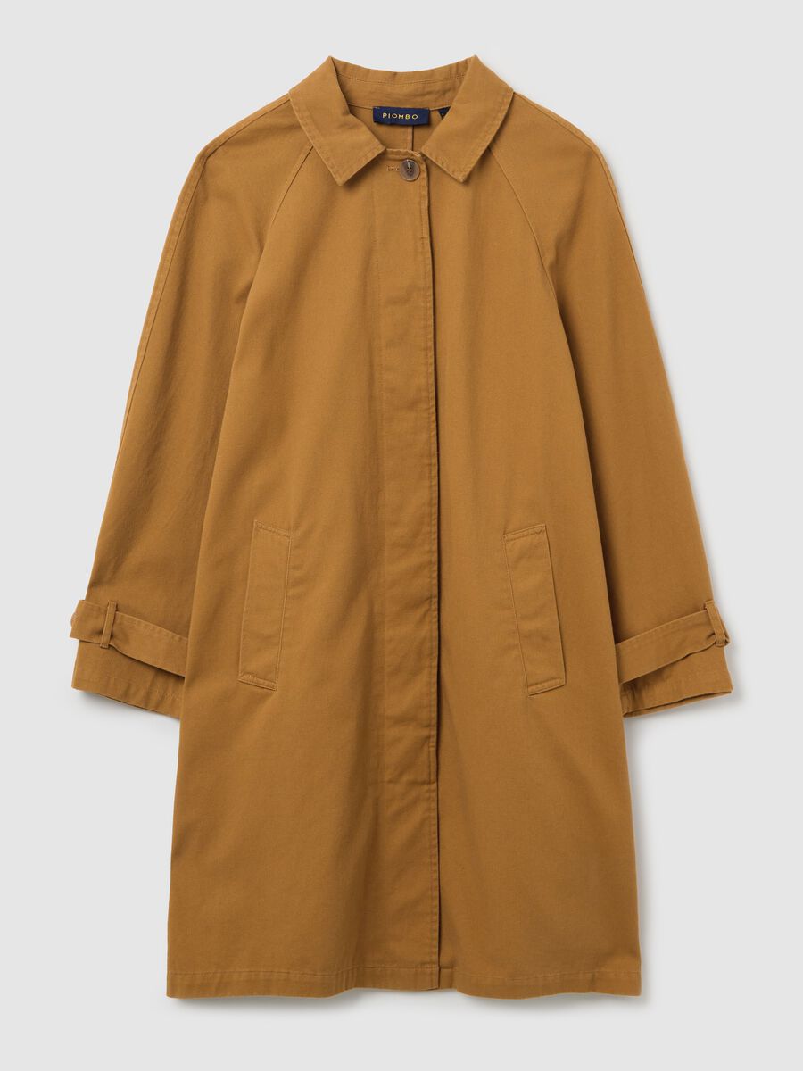 Beige trench coat in cotton canvas_4