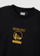 Black pure cotton regular fit T-shirt with Golden State Warriors logo_5