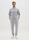 Grey cotton blend regular fit sweatshirt with zip_0