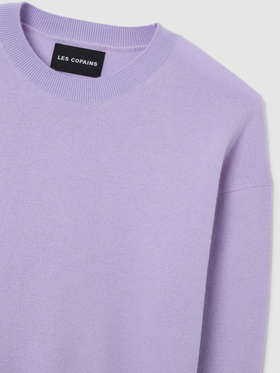 Purple Pure Wool Regular Fit Jumper_5
