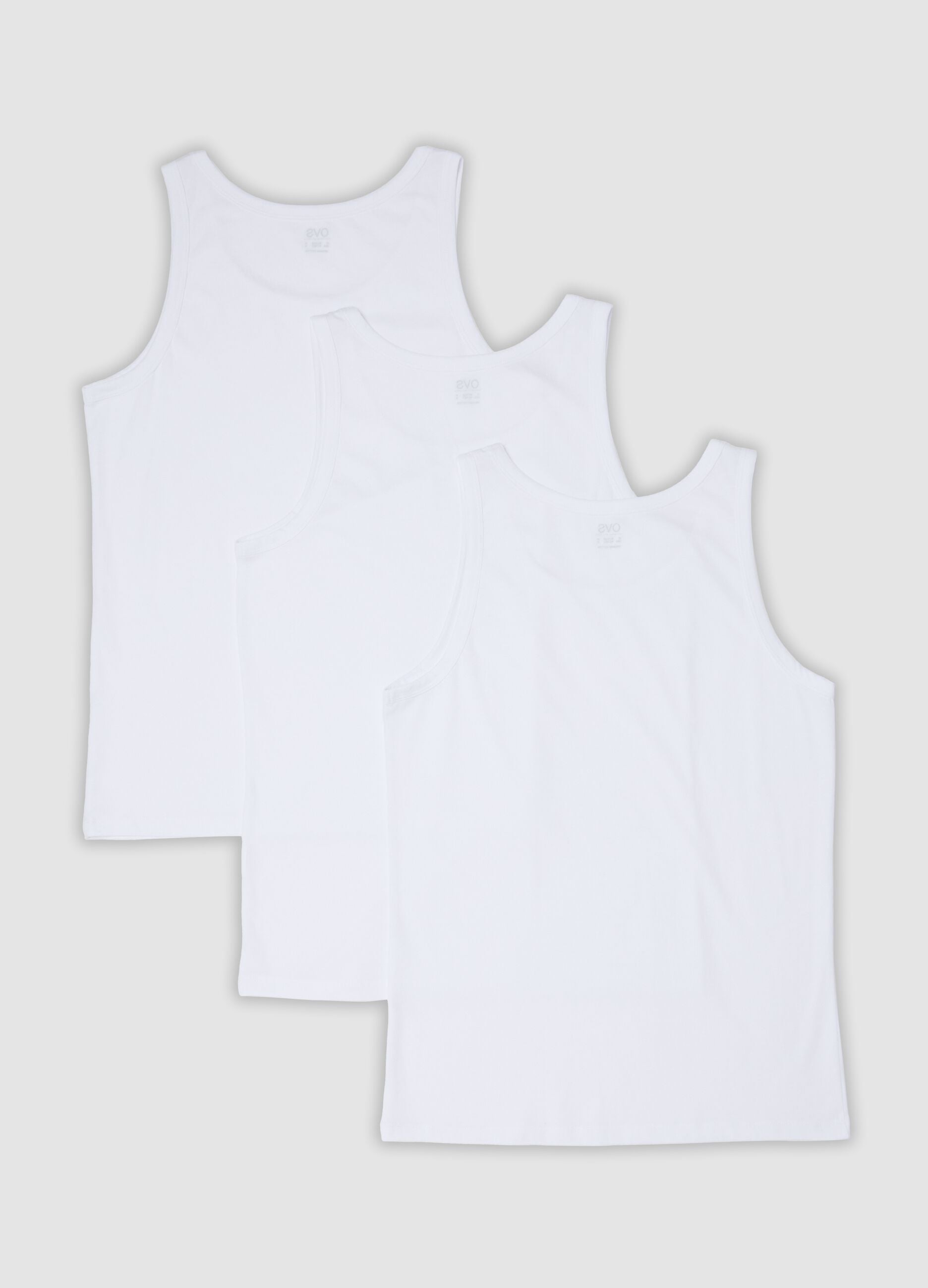 Three-pack of white organic cotton vests