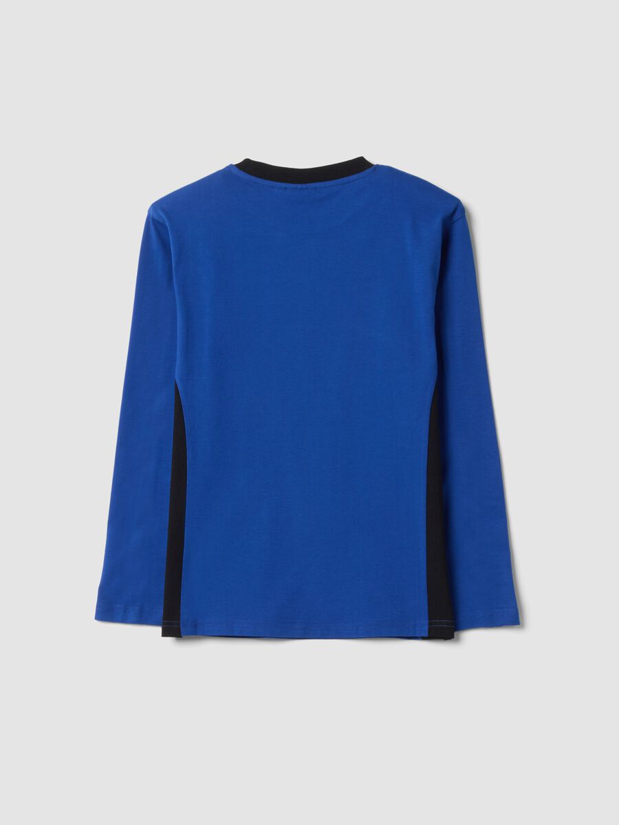 Blue crew-neck pure cotton PlayStation T-shirt, relaxed fit_1