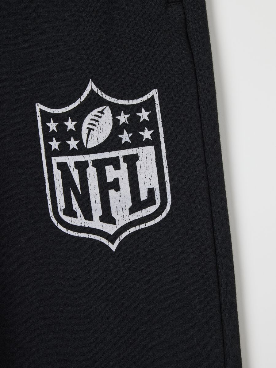 Black cotton blend joggers with NFL logo_5
