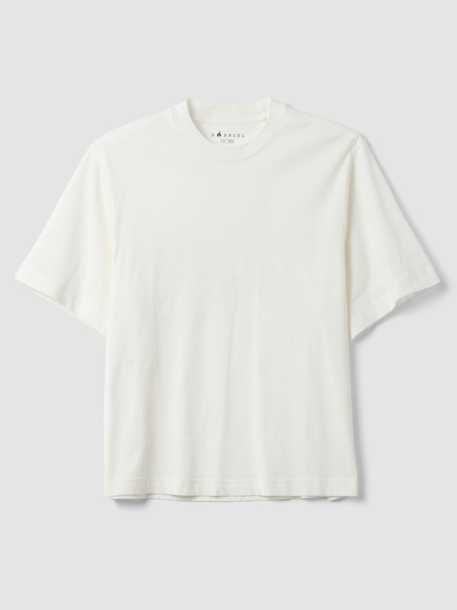 T-shirt bianca in puro cotone a maniche corte_4