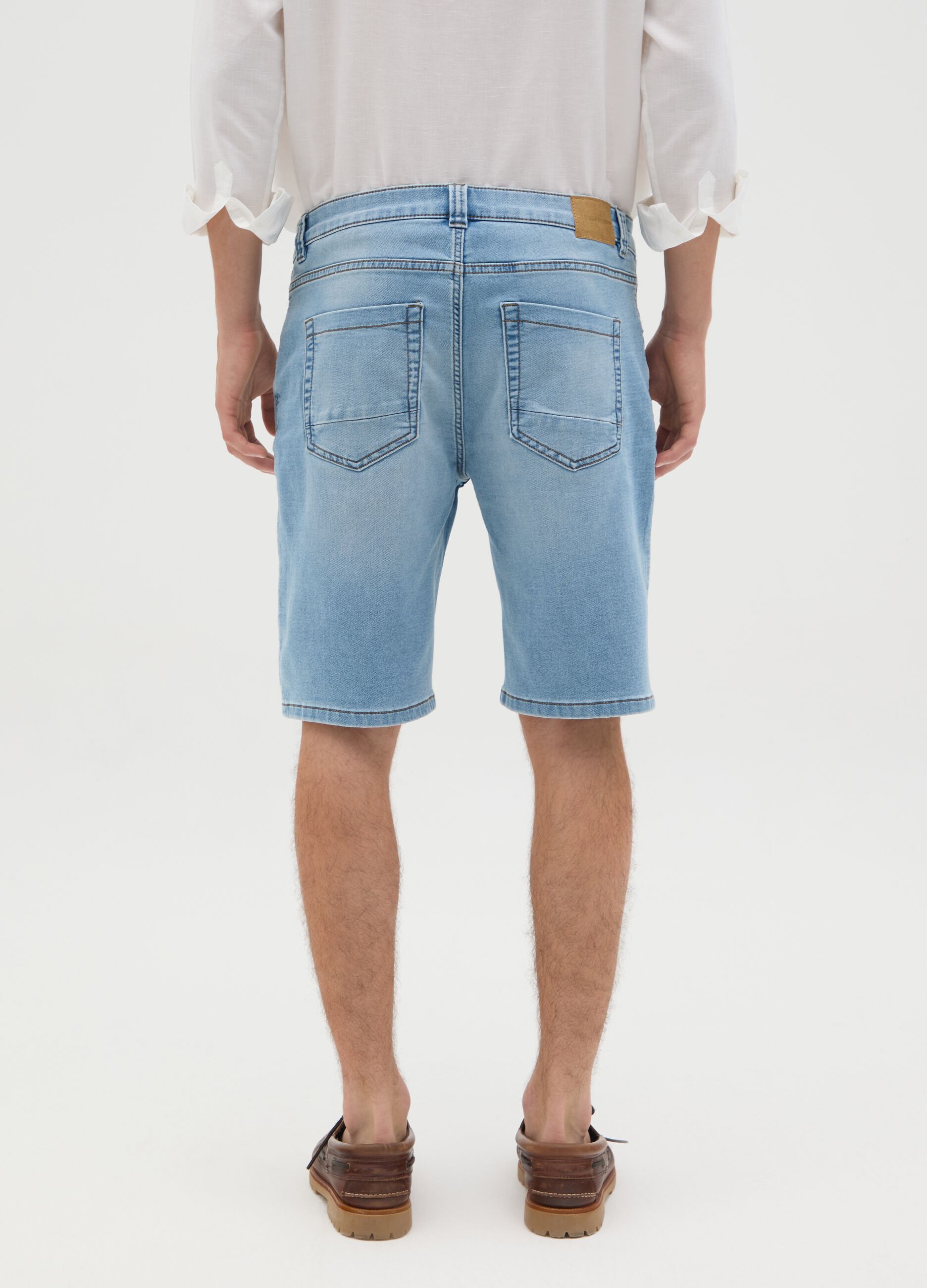 Men's Slim Fit Light Blue Denim Shorts