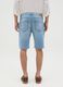 Men&rsquo;s slim-fit light blue denim Bermuda shorts_3