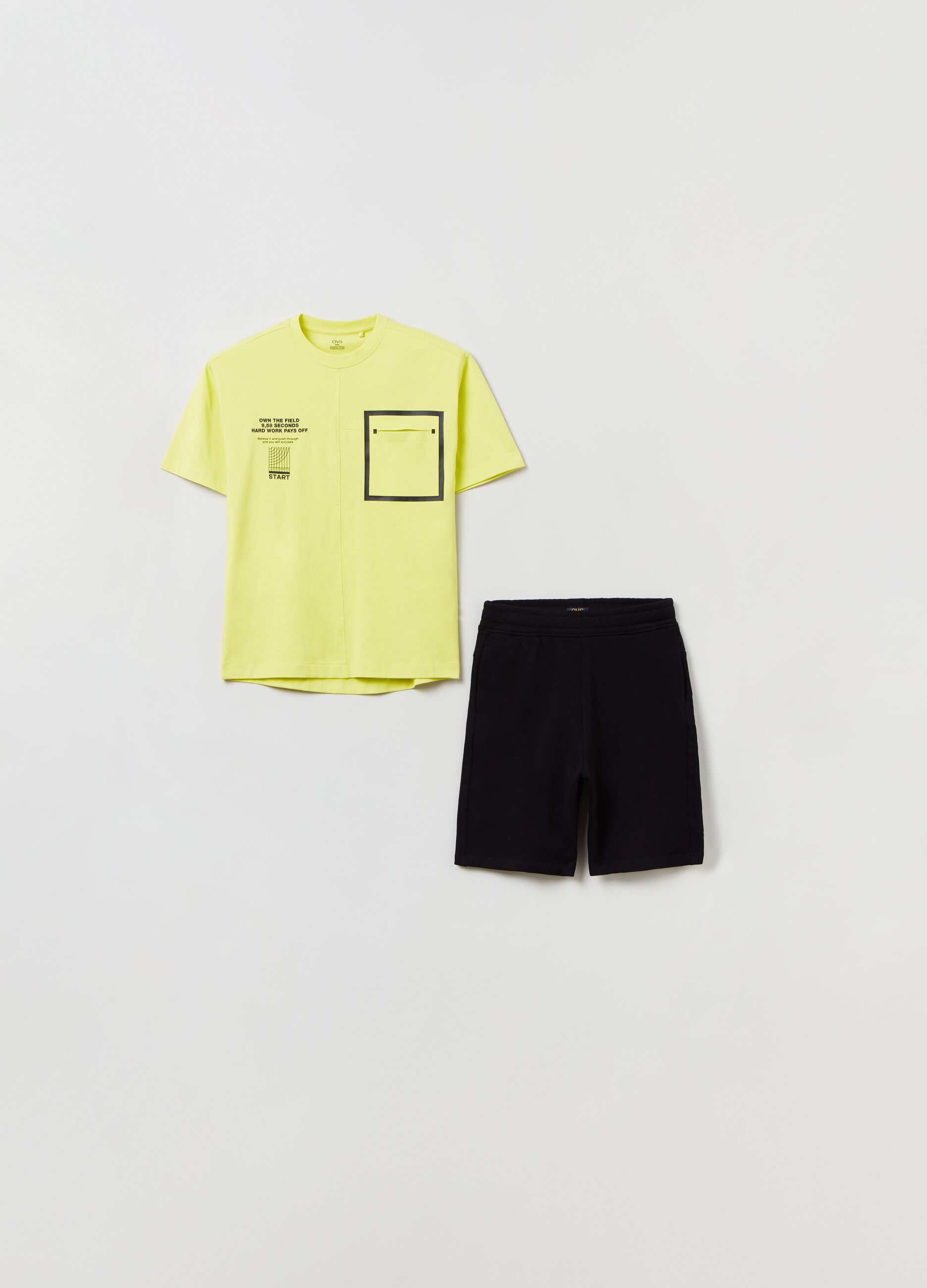 Jogging set in cotone con stampa lettering_0