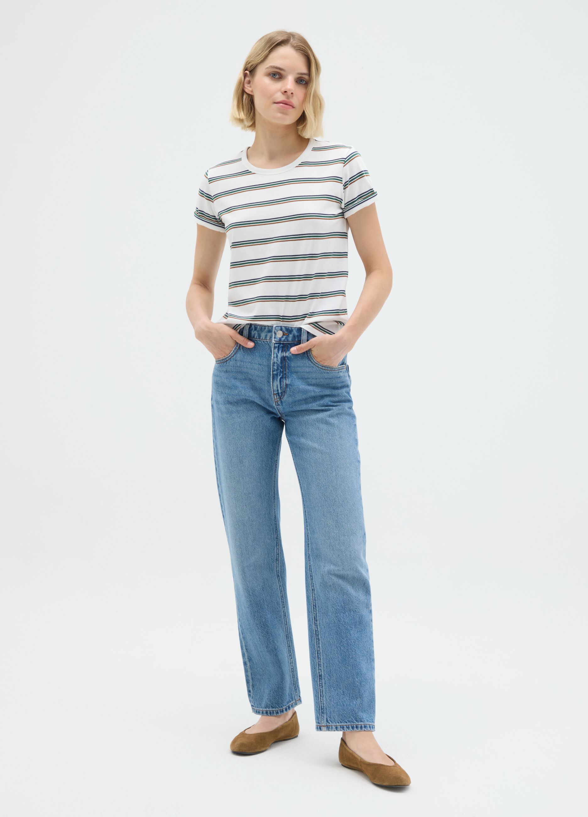 Women's multicolour pure cotton t-shirt