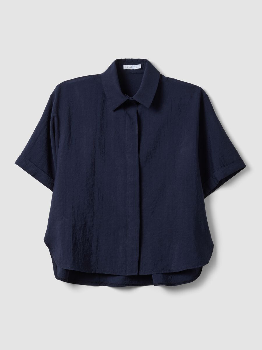 Blue viscose-blend shirt_0