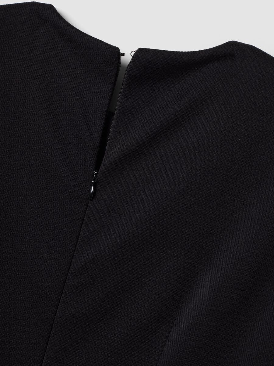 Abito nero midi in tessuto elasticizzato slim fit_6