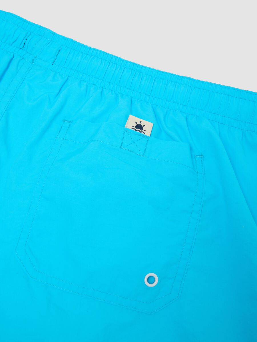 Blue swim shorts with elasticated waist_5