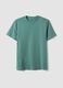Green pure cotton short sleeve T-shirt, regular fit_4