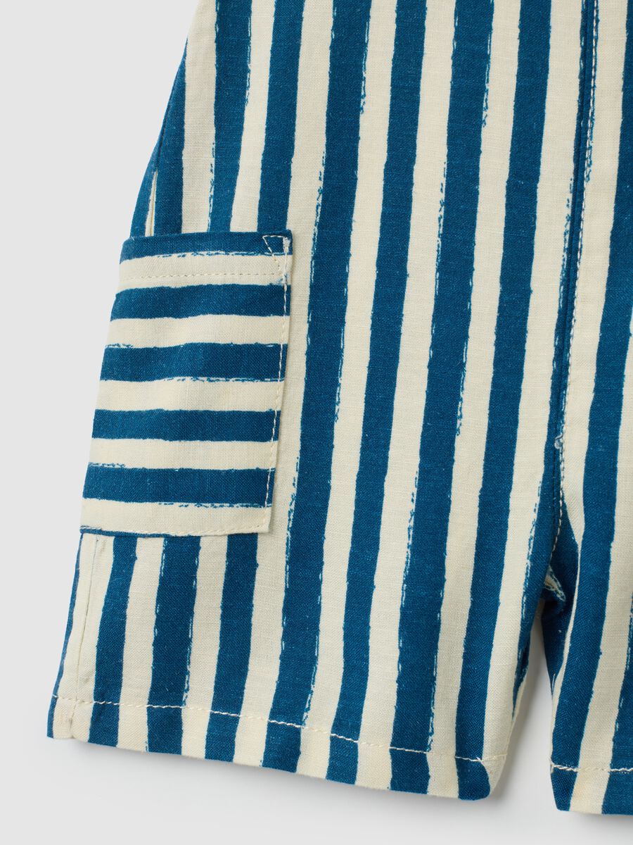 Salopette da bambino in misto viscosa e lino multicolor regular fit_3