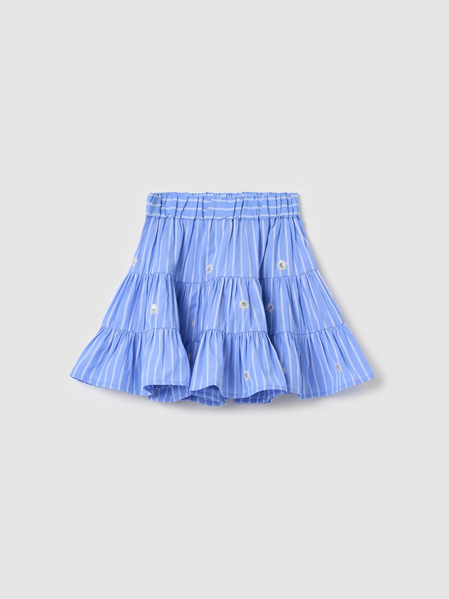 Tiered skirt with stripe pattern and sequins_0