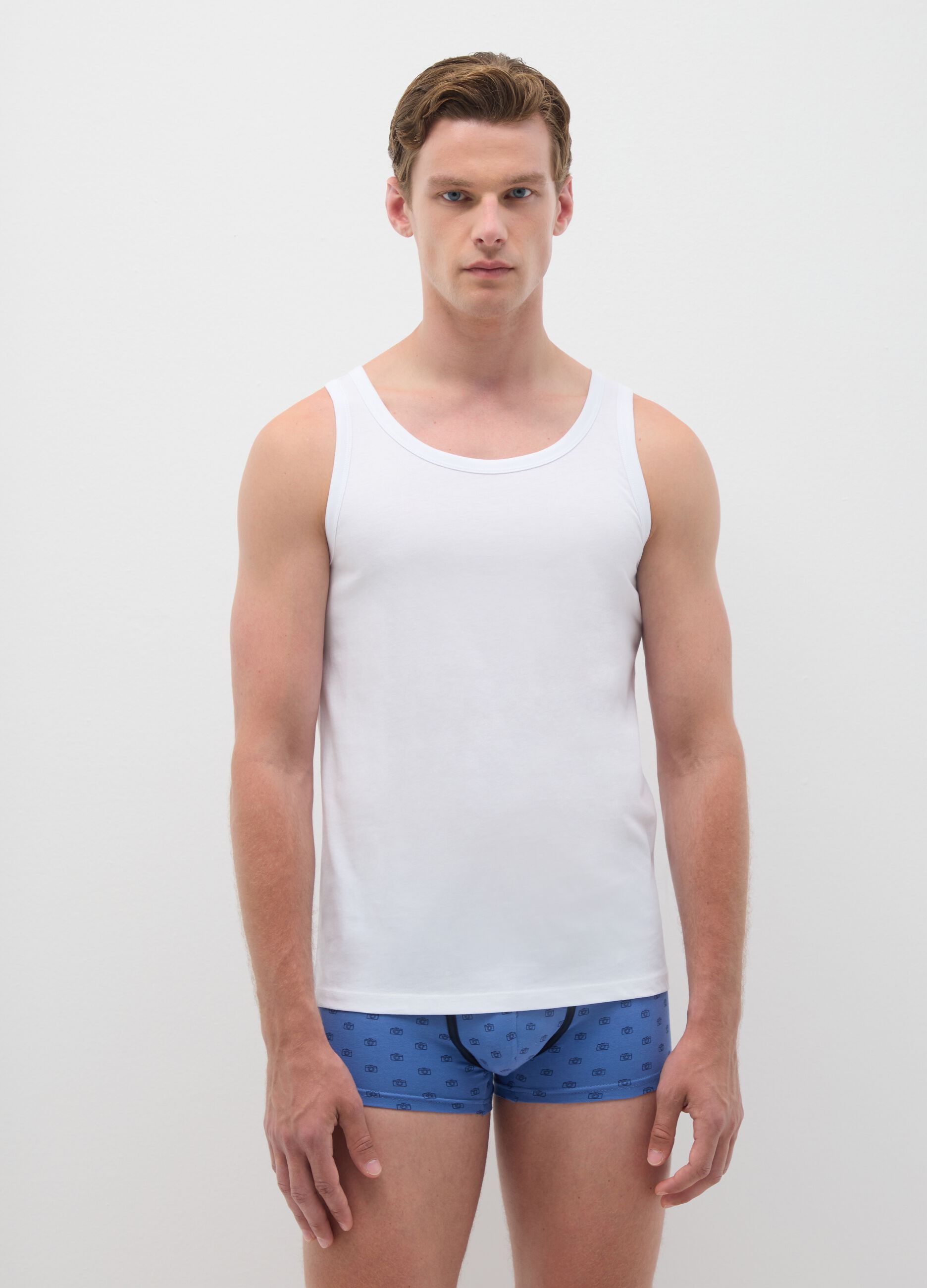 Men's Triple Pack White Cotton Vests Regular Fit