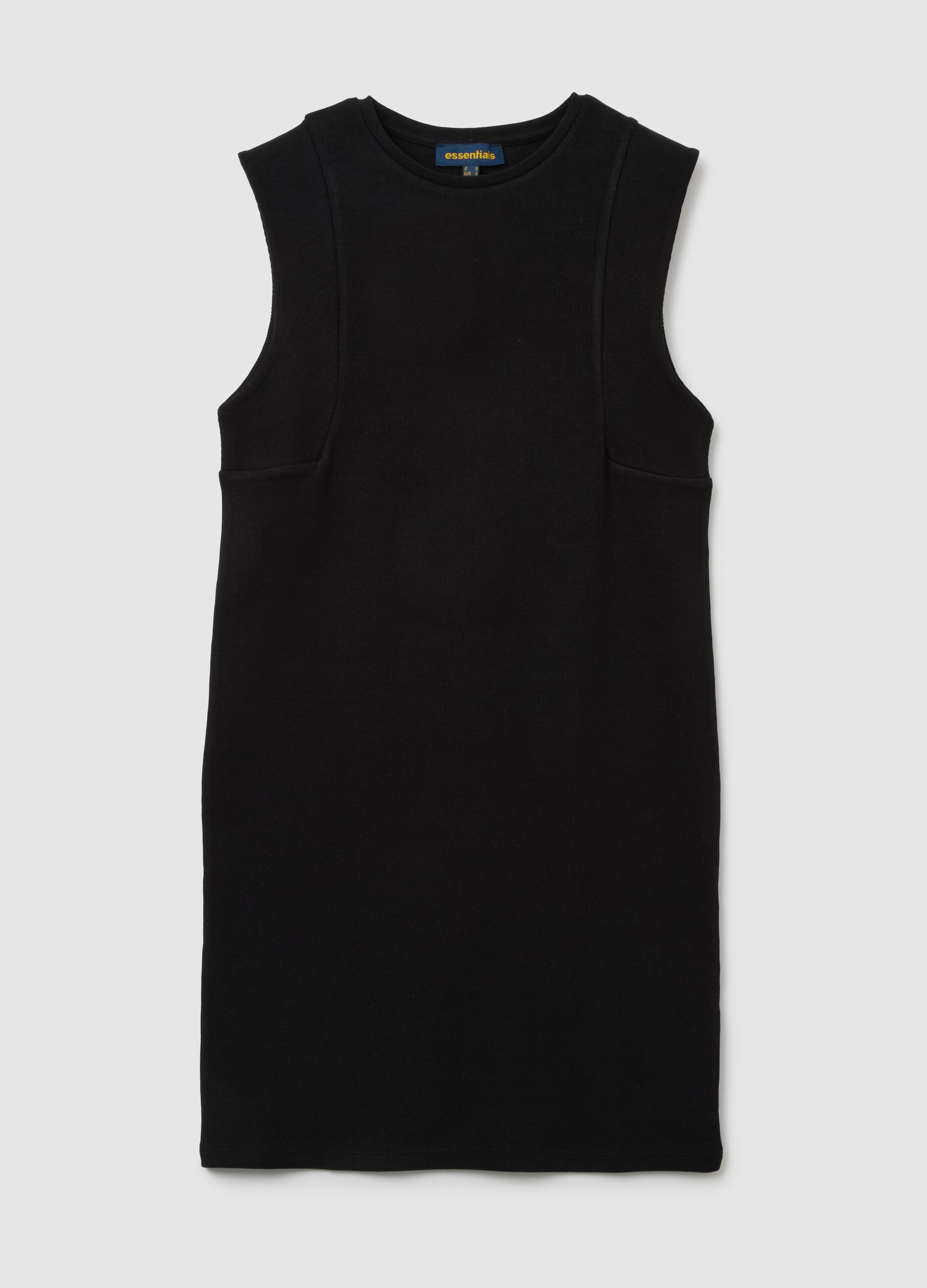 Abito da donna in cotone elasticizzato nero fitted