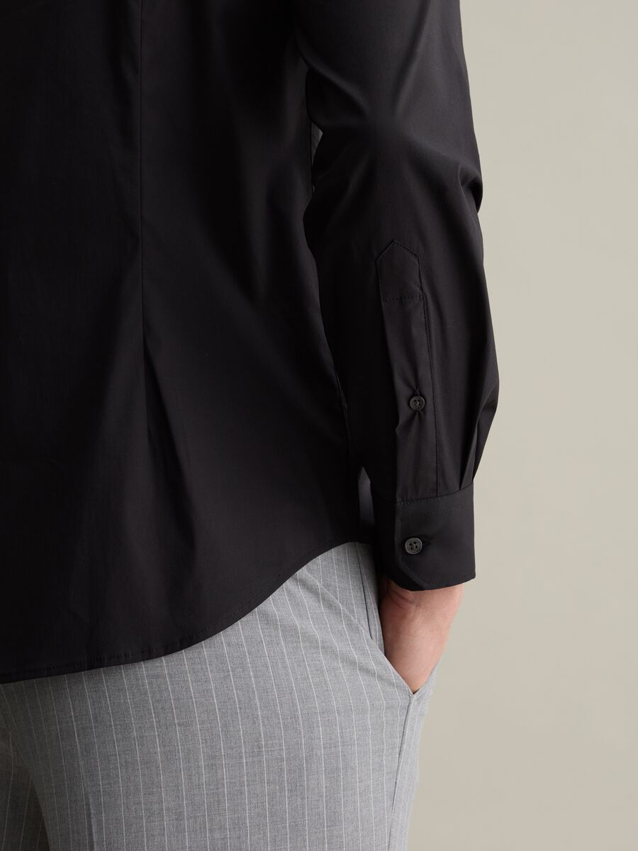 Solid colour stretch slim-fit shirt_2
