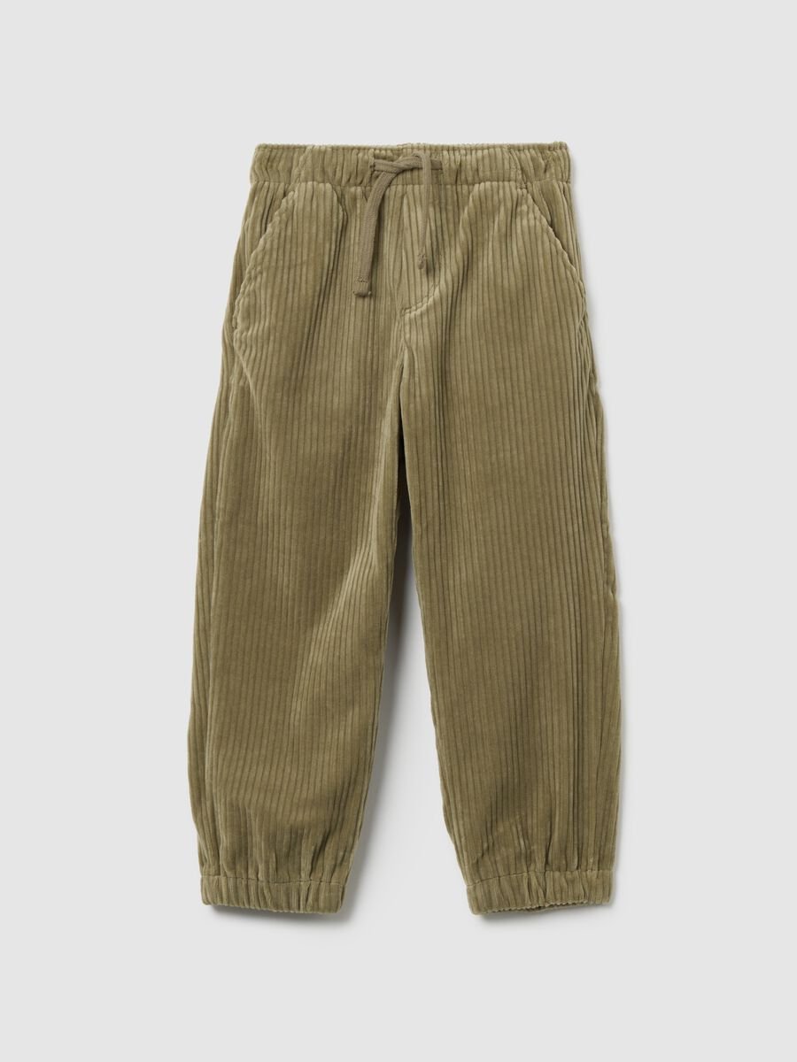 Children's Green Velvet Trousers Regular Fit_0