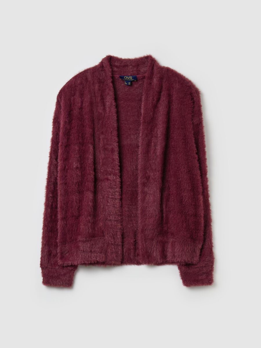 Open cardigan in furry yarn_4