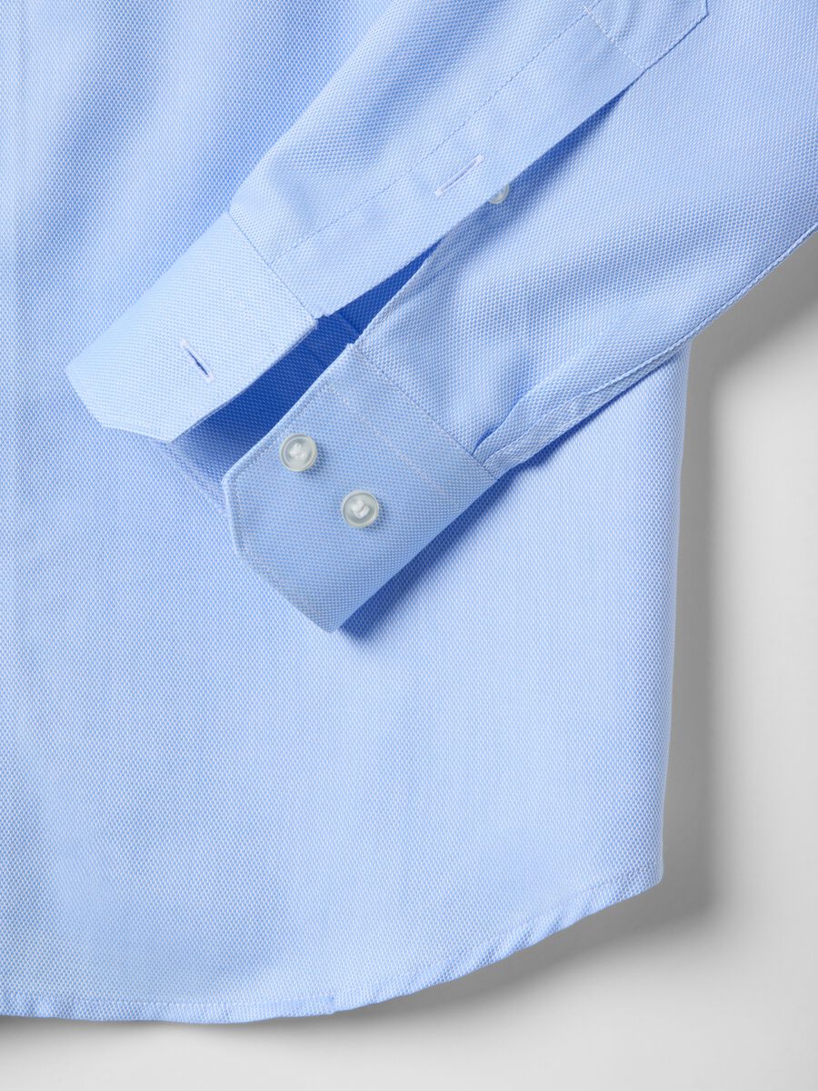 Camicia in puro cotone azzurra slim fit_1