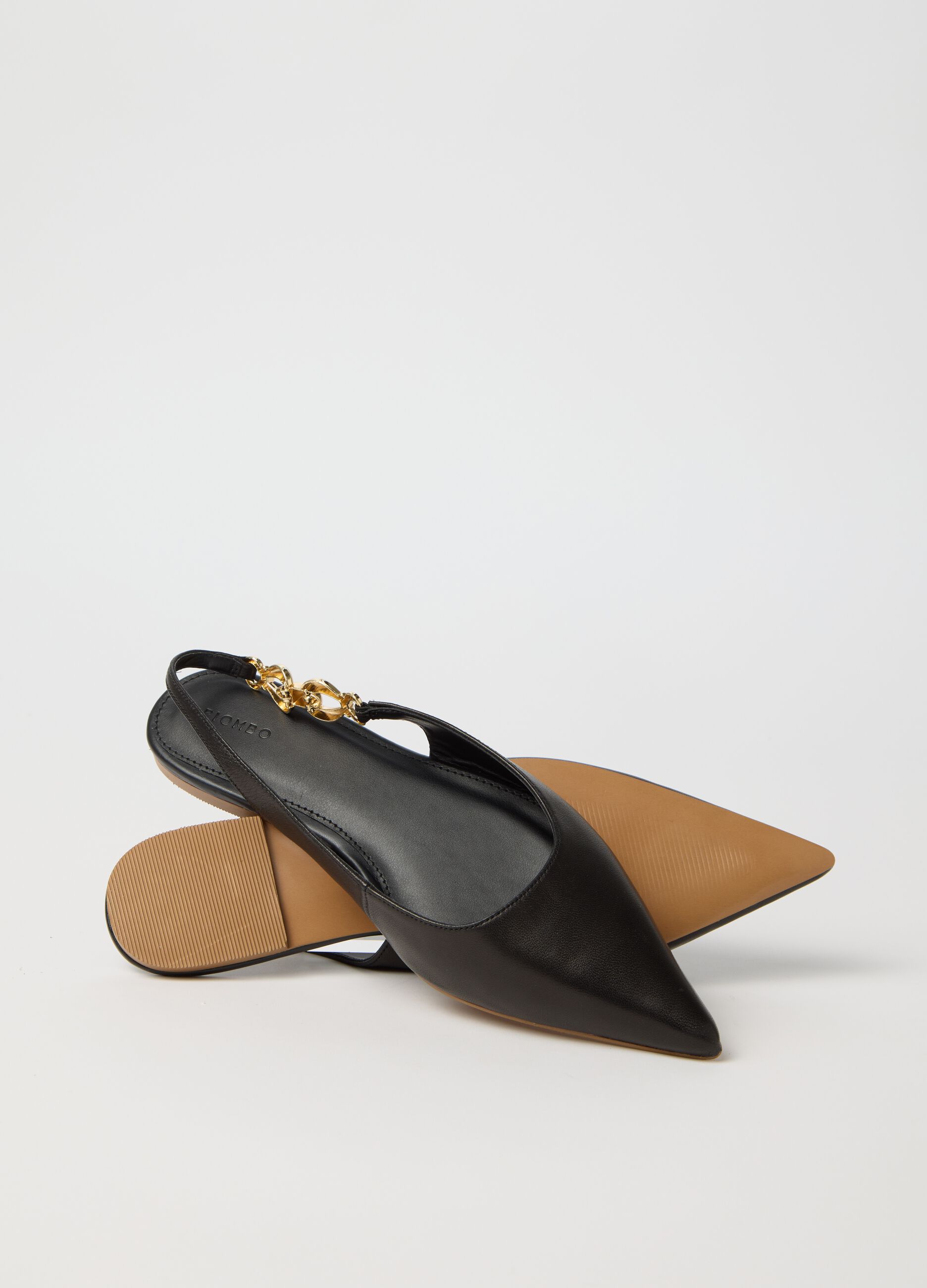 Nappa leather slingbacks with detail