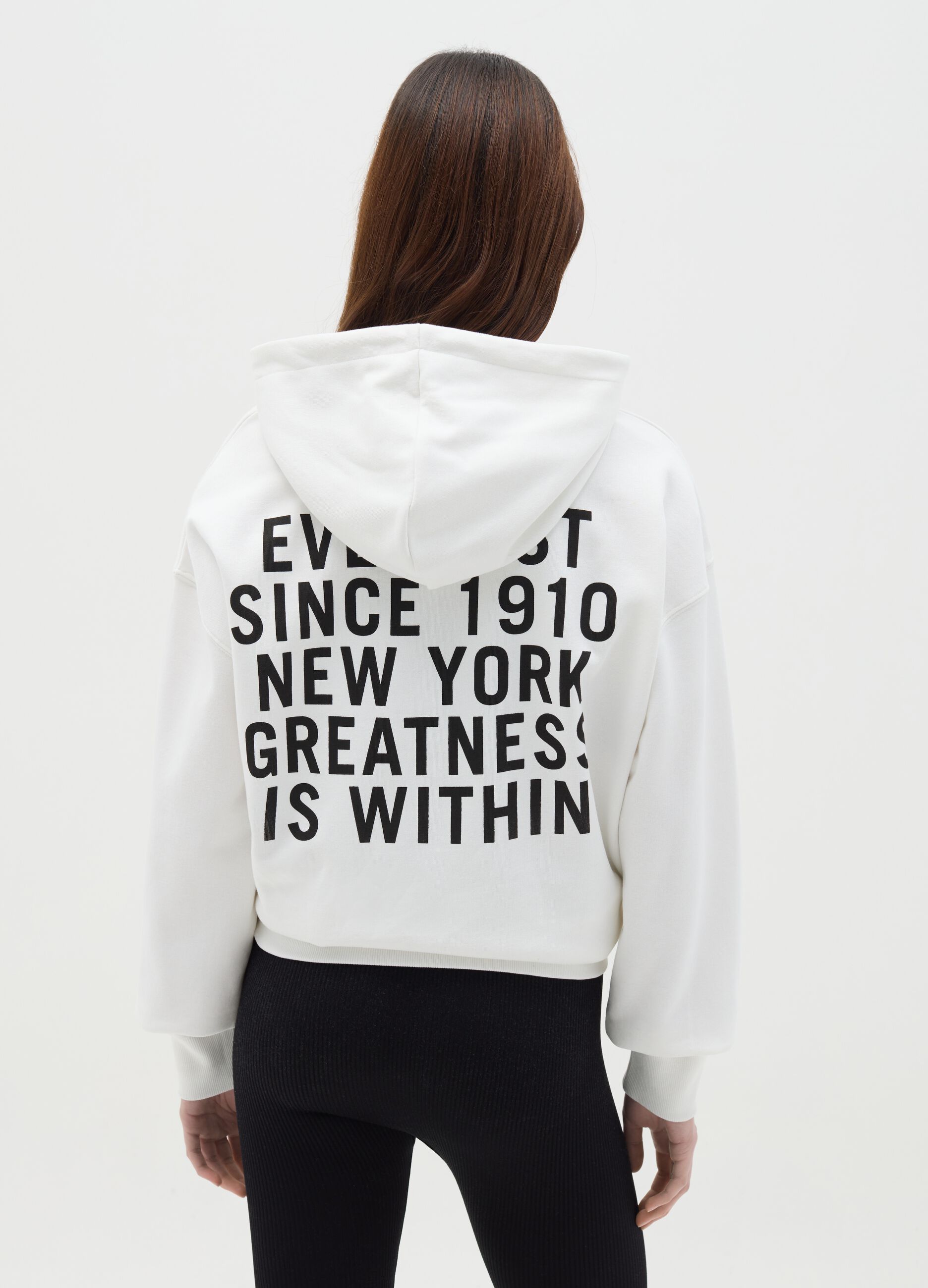 Oversize sweatshirt with hood and print
