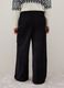 Black cotton blend wide leg cargo trousers_2