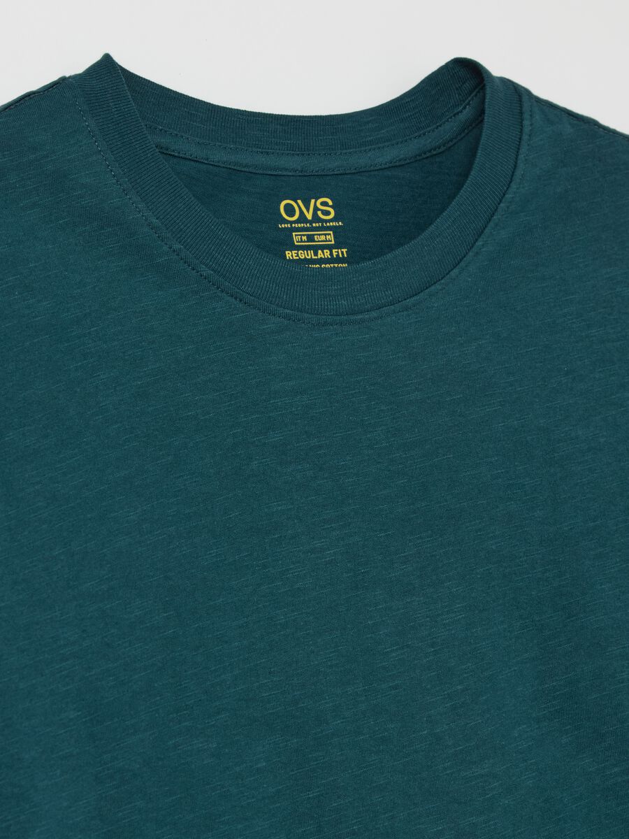 T-shirt in slub cotton with round neck_5