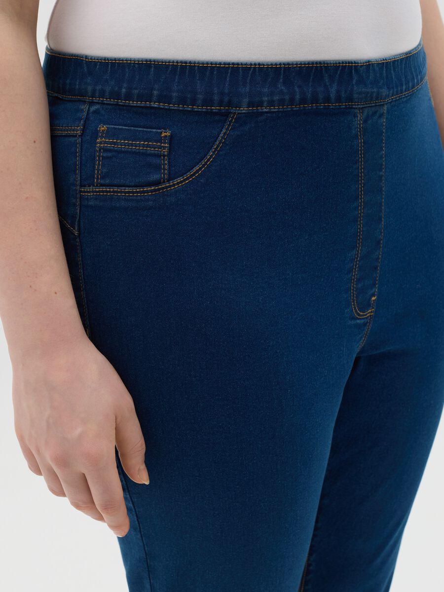 Women’s blue slim-fit jeans in mixed cotton blend_3