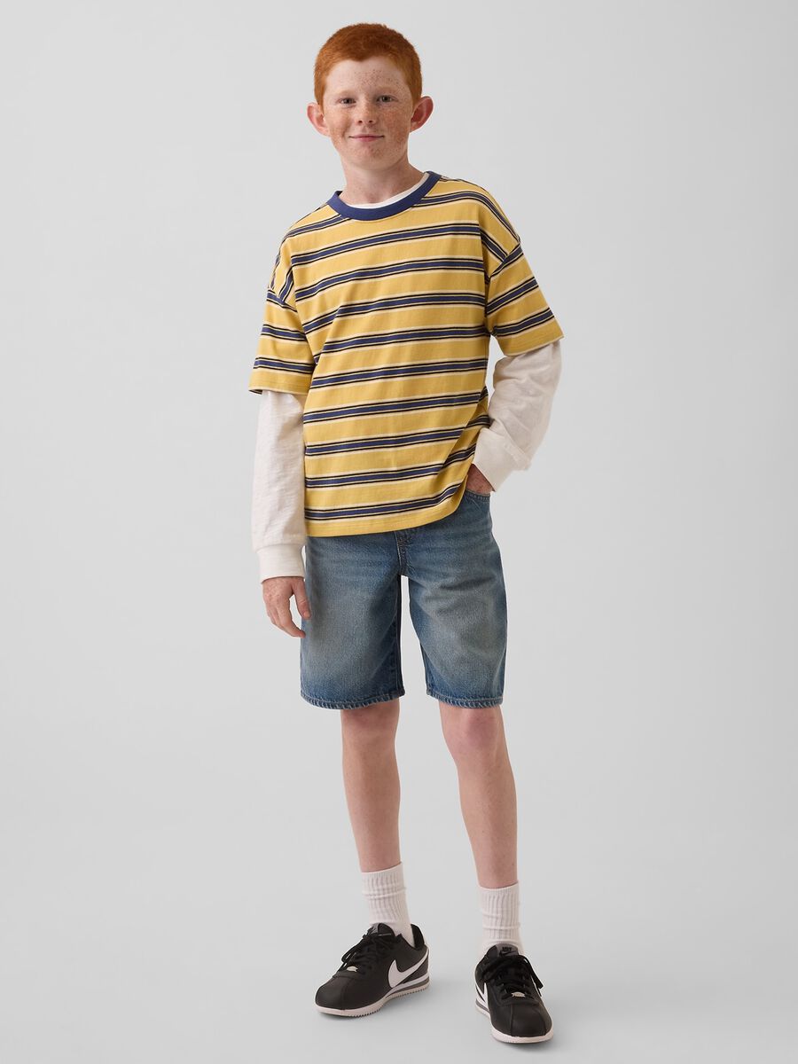 Cotton&ndash;Lyocell Blend Denim Shorts_0