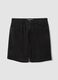 Black denim Bermuda shorts in cotton blend, regular fit_4