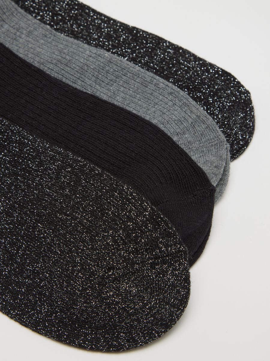 Multipack of multicoloured cotton socks with glitter_1