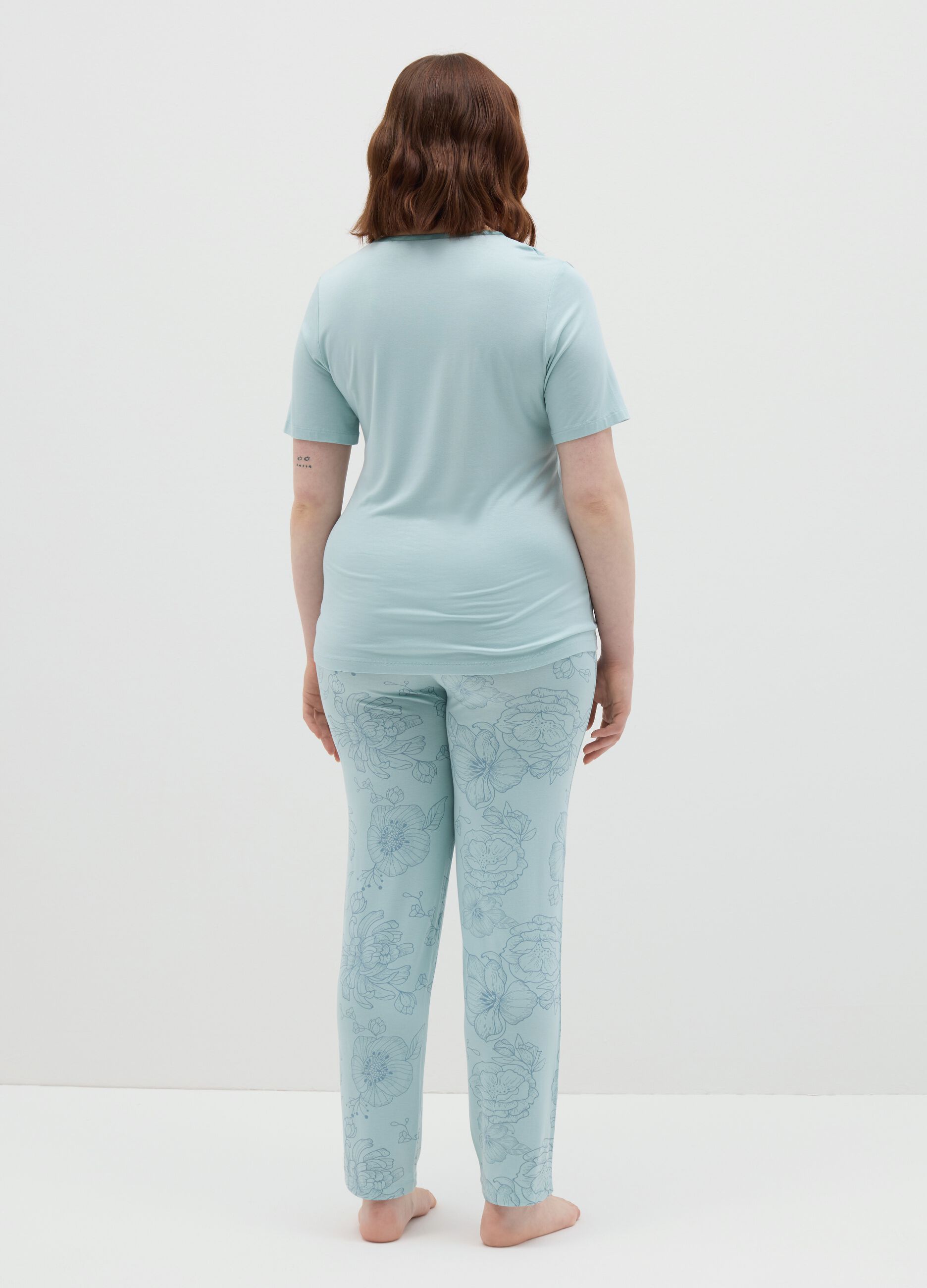 Light blue pyjamas with floral print