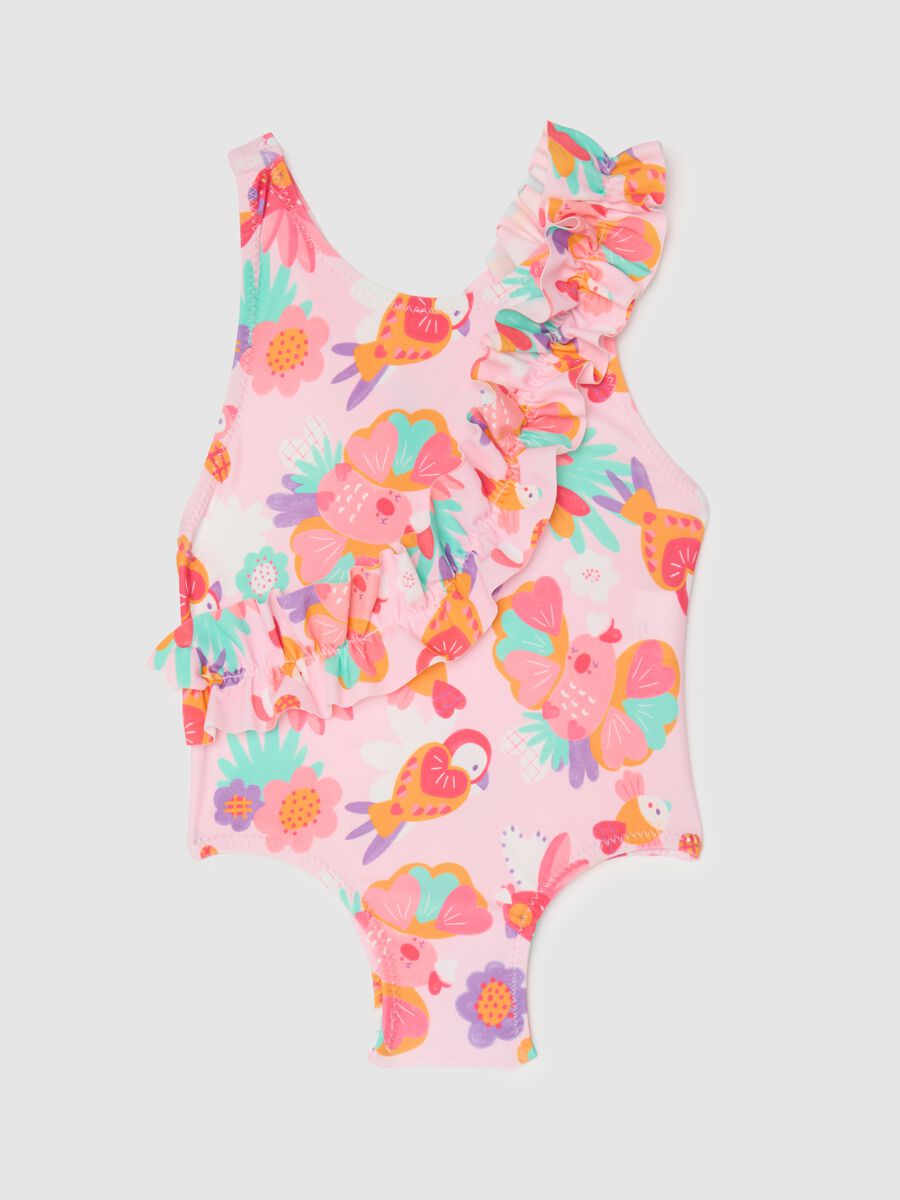 Costume intero da bambina in tessuto elasticizzato multicolor_0