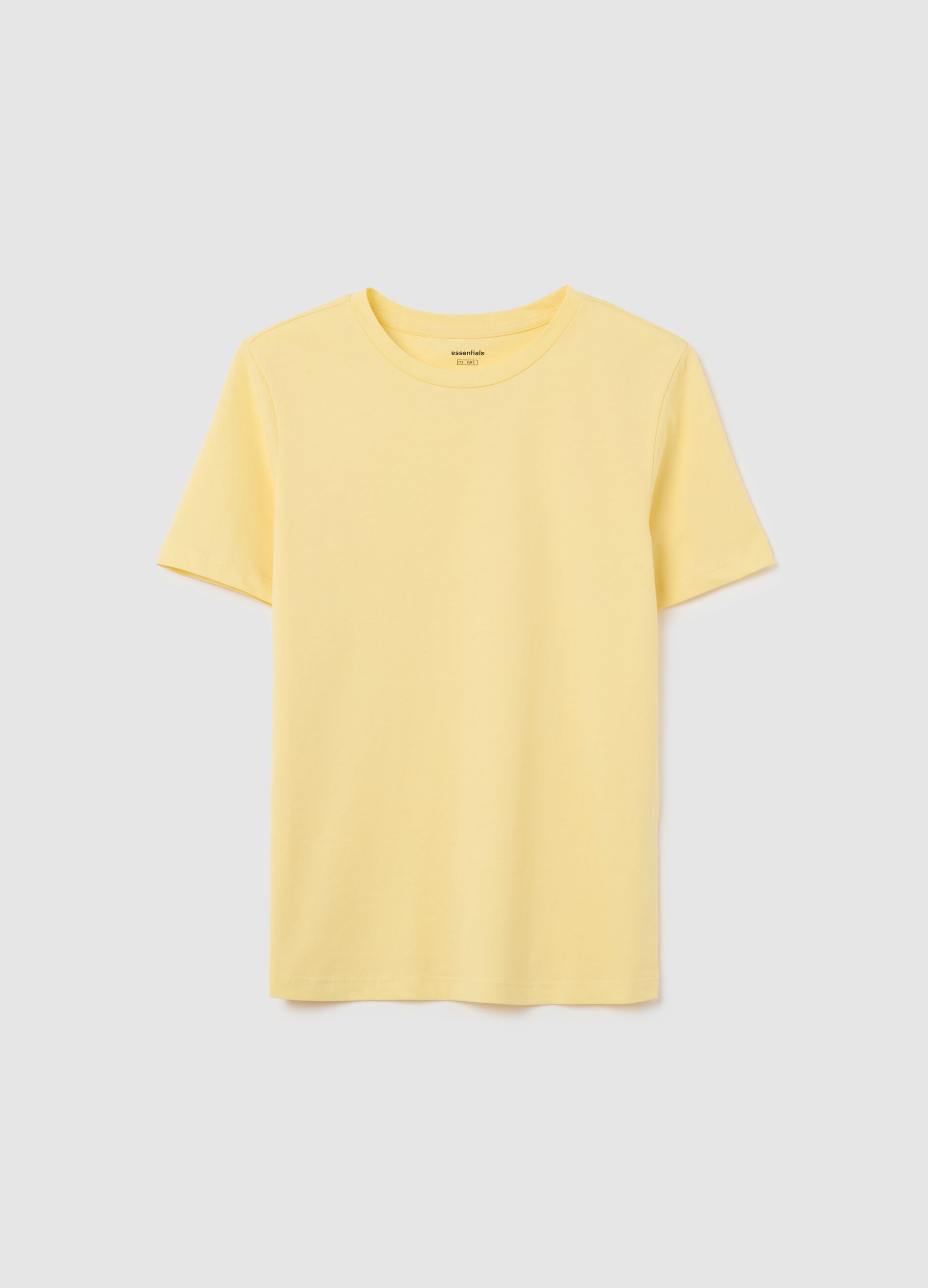 Yellow regular fit pure cotton women's t-shirt