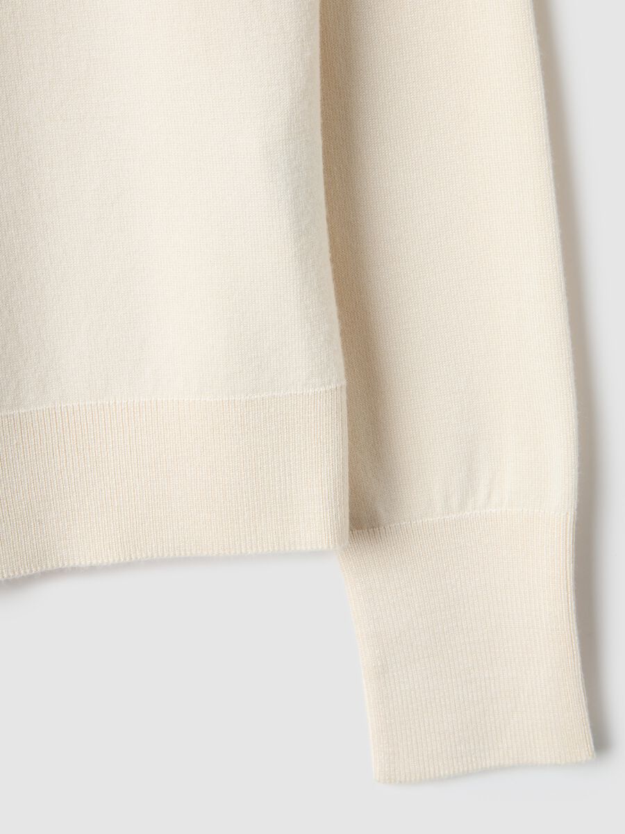 Cardigan girocollo beige regular fit_5