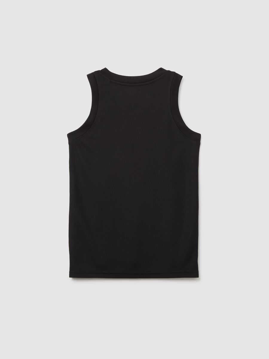 Boys' Sleeveless Black Regular Fit Top_1