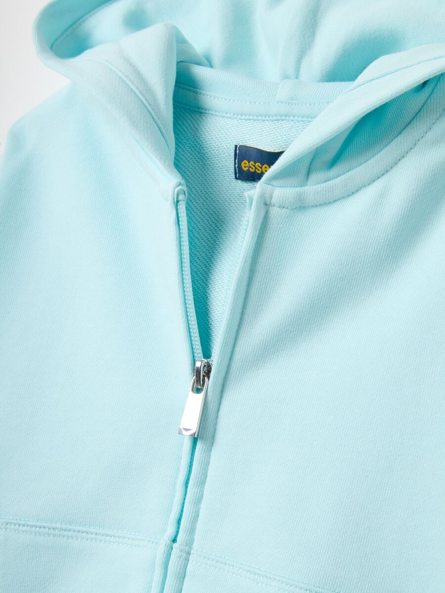 Girls' blue hoodie with zip made from pure cotton, regular fit_3
