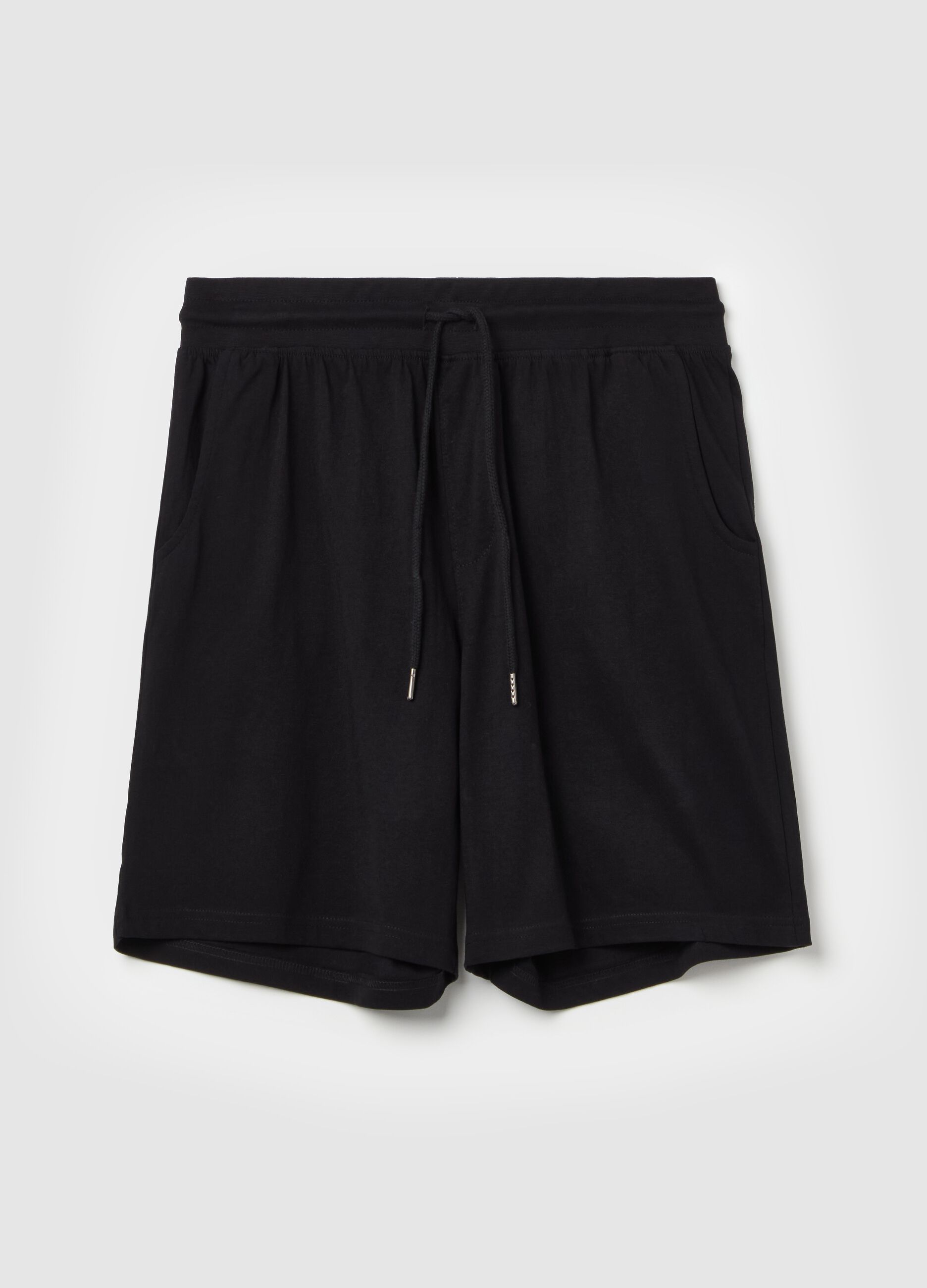 Short pyjama trousers with drawstring