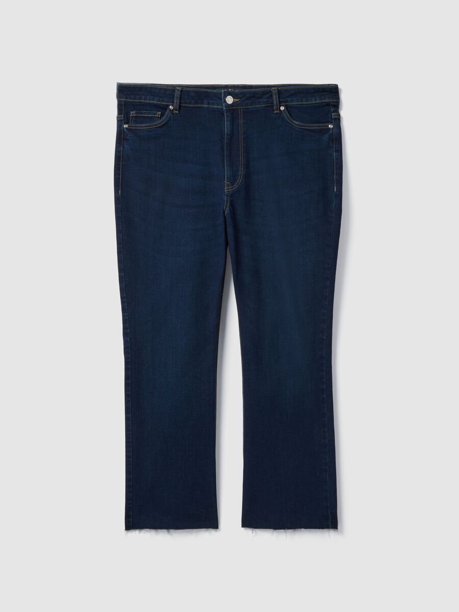 Jeans blu elasticizzati con taglio flare_4