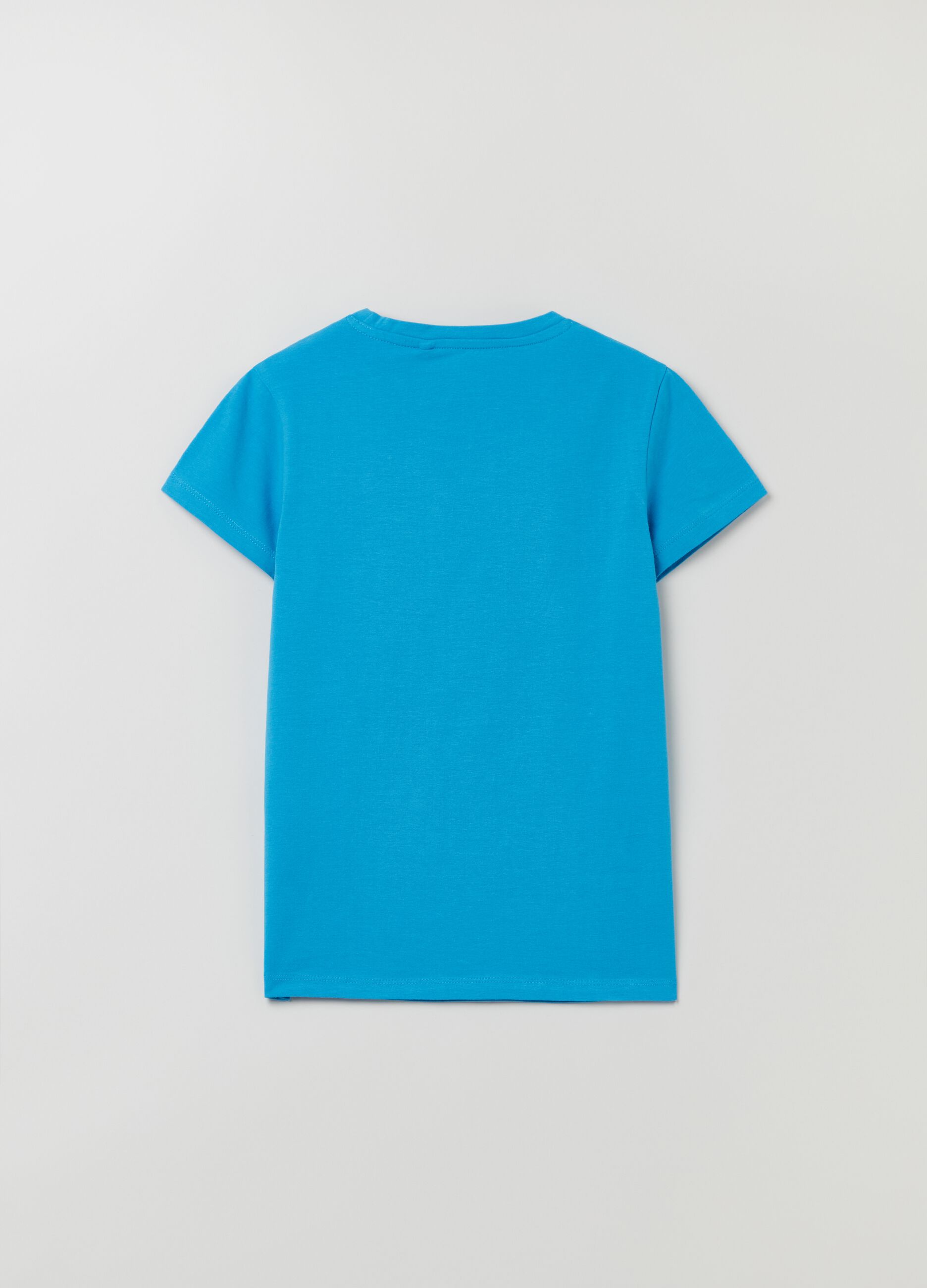 T-shirt girocollo in cotone stretch_1