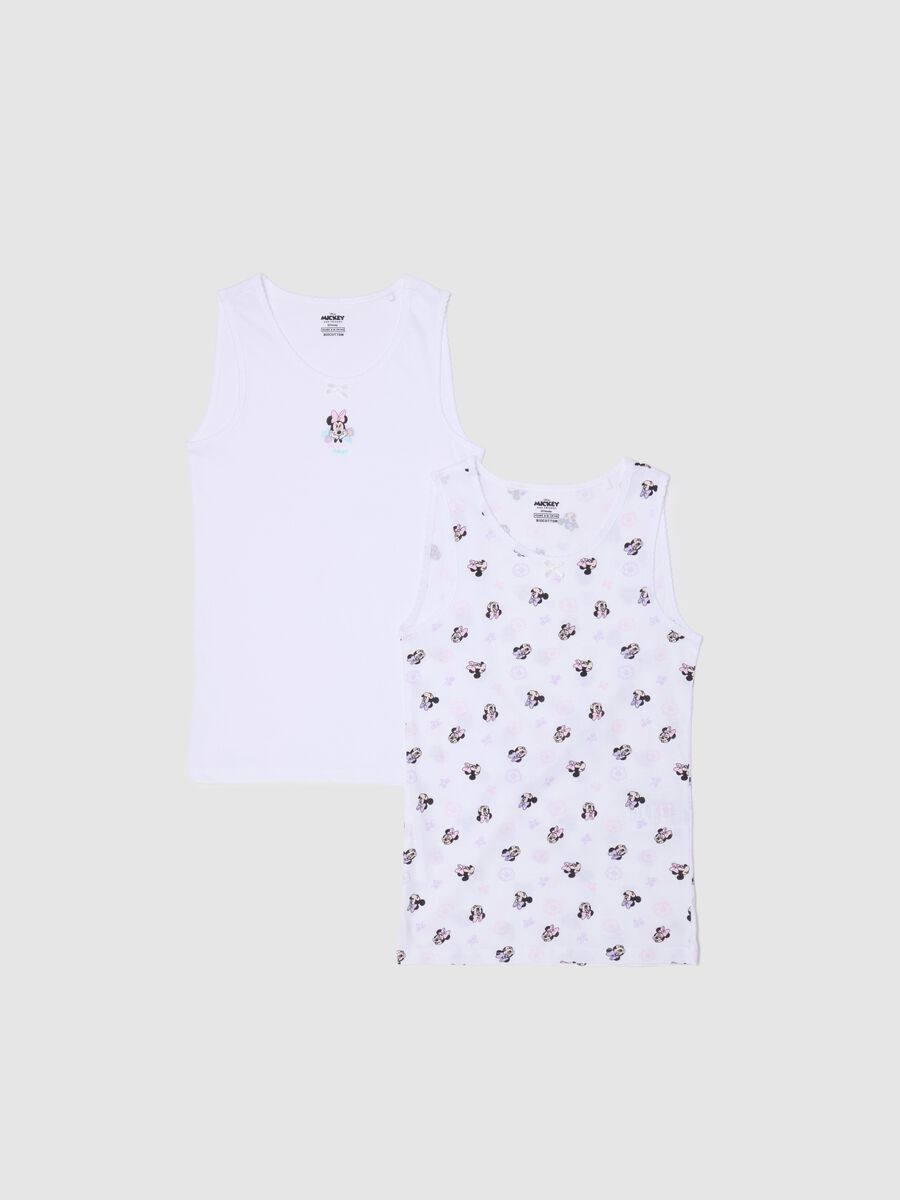 Two-pack organic cotton vests with Minnie Mouse print_0
