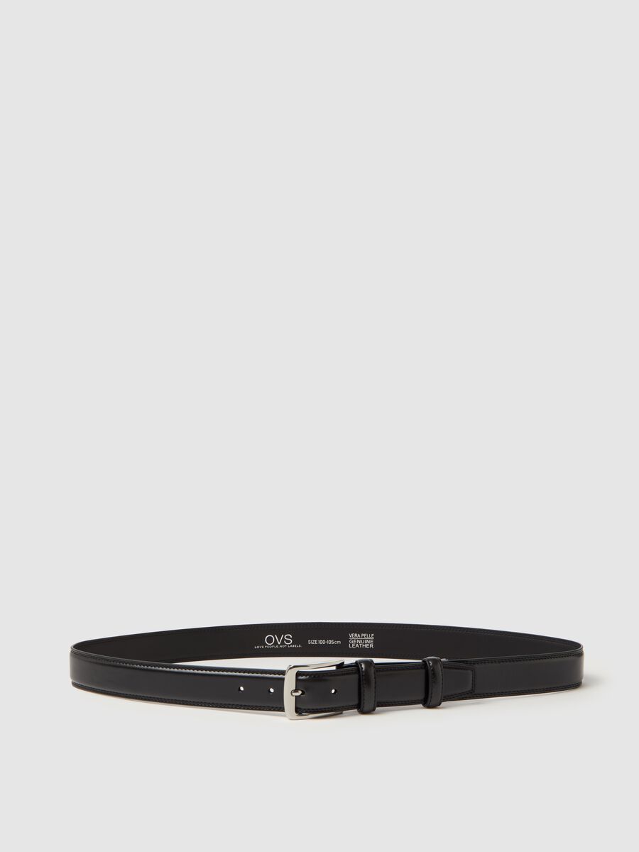 Solid colour leather belt_0
