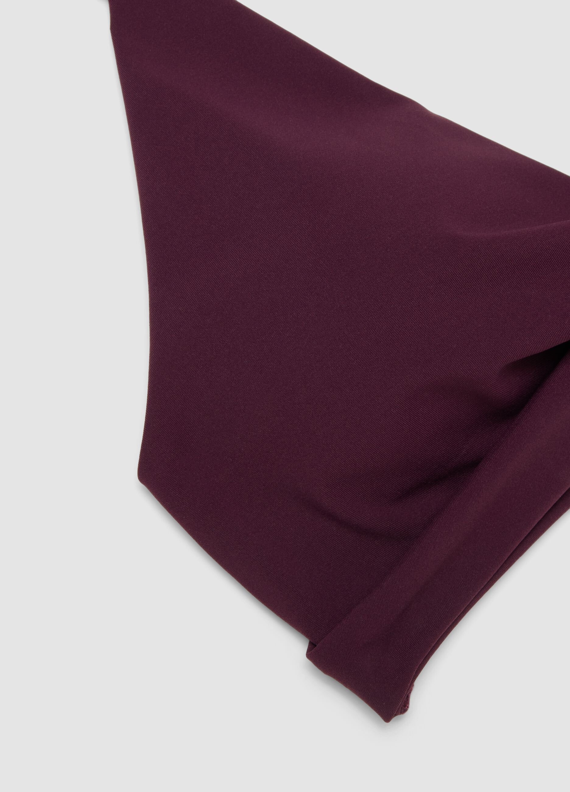 Purple triangle bikini top in stretch fabric with shaping effect