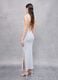 Grey Melange Backless Long Dress _2