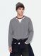 Grey cotton-blend Henley neck top, regular fit_0
